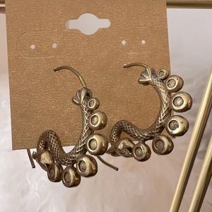Brasstone asian style dragon circular earrings